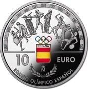 Spain 10 Euro Spanish Olympic Team 2016 ♔M Proof 10 EURO EQUIPO OLÍMPICO ESPAÑOL M coin reverse Spain 10 Euro Spanish Olympic Team 2016 ♔M Proof 10 EURO EQUIPO OLÍMPICO ESPAÑOL M coin reverse