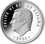 Spain 10 Euro UEFA EURO 2020 2020 M FELIPE VI REY DE ESPAÑA 2020 coin obverse Spain 10 Euro UEFA EURO 2020 2020 M FELIPE VI REY DE ESPAÑA 2020 coin obverse