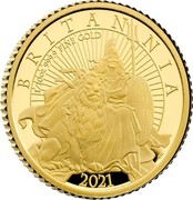 UK 10 Pounds Britannia and the Lion 2021 1/10 OZ 999.9 FINE GOLD BRITANNIA 2021 coin reverse UK 10 Pounds Britannia and the Lion 2021 1/10 OZ 999.9 FINE GOLD BRITANNIA 2021 coin reverse