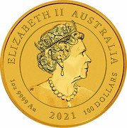 Australia 100 Dollars Double Pixiu Forbidden City Imperial Lion 2021 P ELIZABETH II AUSTRALIA 1 OZ 9999 AU 2021 100 DOLLARS coin obverse Australia 100 Dollars Double Pixiu Forbidden City Imperial Lion 2021 P ELIZABETH II AUSTRALIA 1 OZ 9999 AU 2021 100 DOLLARS coin obverse