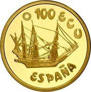 Spain 100 ECU Homage to the Navy 1995 100 ECU ESPAÑA coin reverse Spain 100 ECU Homage to the Navy 1995 100 ECU ESPAÑA coin reverse