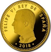 Spain 100 Euro FIFA World Cup Russia 2018 2018 M FELIPE VI REY DE ESPAÑA coin obverse Spain 100 Euro FIFA World Cup Russia 2018 2018 M FELIPE VI REY DE ESPAÑA coin obverse