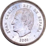 Spain 100 Pesetas Juan Carlos I 2001 ♔M KM# 1016a JUAN CARLOS I REY DE ESPAÑA 2001 coin obverse Spain 100 Pesetas Juan Carlos I 2001 ♔M KM# 1016a JUAN CARLOS I REY DE ESPAÑA 2001 coin obverse