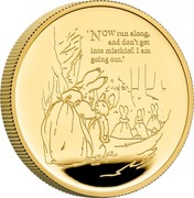 UK 100 Pounds The Tale of Peter Rabbit 2021 Proof NOW RUN ALONG AND DON'T GET INTO MISCHIEF I AM GOING OUT coin reverse UK 100 Pounds The Tale of Peter Rabbit 2021 Proof NOW RUN ALONG AND DON'T GET INTO MISCHIEF I AM GOING OUT coin reverse