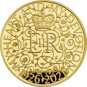UK 1000 Pounds (The Queen's 95th Birthday) MAY HEART AND MY DEVOTION 1926 2021 GB EIIR coin reverse UK 1000 Pounds (The Queen's 95th Birthday) MAY HEART AND MY DEVOTION 1926 2021 GB EIIR coin reverse