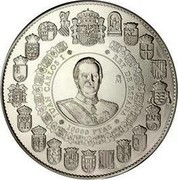 Spain 10000 Ptas V Centenary of King Charles V 2000 JUAN CARLOS I REY DE ESPAÑA 10000 PTAS coin obverse