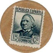 Spain 15 Centimos (Concepcion Arenal. Dark green) REPÚBLICA ESPAÑOLA 15 CTS CONCEPCION ARENAL CORREOS FCA.NAC. DE MONEDA Y TIMBRE coin obverse Spain 15 Centimos (Concepcion Arenal. Dark green) REPÚBLICA ESPAÑOLA 15 CTS CONCEPCION ARENAL CORREOS FCA.NAC. DE MONEDA Y TIMBRE coin obverse
