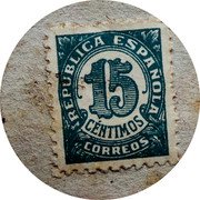 Spain 15 Centimos Villassar De Mar 1937 REPUBLICA ESPAÑOLA 15 CENTIMOS CORREOS coin obverse Spain 15 Centimos Villassar De Mar 1937 REPUBLICA ESPAÑOLA 15 CENTIMOS CORREOS coin obverse