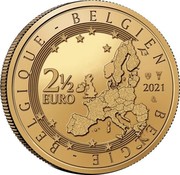 Belgium 2 1/2 Euro (UEFA EURO 2020) BELGIE BELGIQUE BELGIEN 2 ½ EURO LL coin obverse Belgium 2 1/2 Euro (UEFA EURO 2020) BELGIE BELGIQUE BELGIEN 2 ½ EURO LL coin obverse