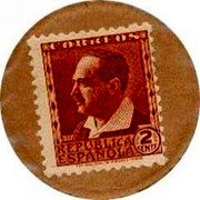 Spain 2 Centimos Blasco Ibanez 1938 CORREOS RESPUBLICA ESPAÑOLA 2 CENTS coin obverse Spain 2 Centimos Blasco Ibanez 1938 CORREOS RESPUBLICA ESPAÑOLA 2 CENTS coin obverse