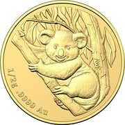 Australia 2 Dollars Mini Koala 2021 AWB 1/2 G .9999 AU coin reverse