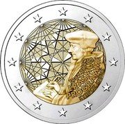 Cyprus 2 Euro (35th Anniversary of the Erasmus Programme) 35 JJ 1987-2022 ERASMUS PROGRAMME ΚΥΠΡΟΣ KIBRIS coin obverse