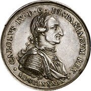 Spain 2 Reales (Carolvs IV heart shield) CAROLVS IV D G HISPANIARVM REX / MDCCLXXXIX coin obverse Spain 2 Reales (Carolvs IV heart shield) CAROLVS IV D G HISPANIARVM REX / MDCCLXXXIX coin obverse