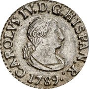 Spain 2 Reales (Carolvs IV) 1789 CAROLVS IV D G HISPAN REX coin obverse Spain 2 Reales (Carolvs IV) 1789 CAROLVS IV D G HISPAN REX coin obverse