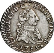 Spain 2 Reales Charles IV 1789 1789 CAROL IV D G HISP ET IND R coin obverse Spain 2 Reales Charles IV 1789 1789 CAROL IV D G HISP ET IND R coin obverse
