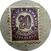 Spain 20 Centimos (Maella) REPUBLICA ESPAÑOLA 20 CENTIMOS CORREOS coin obverse