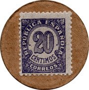 Spain 20 Centimos (Numeral) REPÚBLICA ESPAÑOLA 20 CÉNTIMOS CORREOS coin obverse Spain 20 Centimos (Numeral) REPÚBLICA ESPAÑOLA 20 CÉNTIMOS CORREOS coin obverse