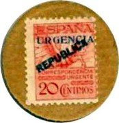 Spain 20 Centimos (Urgencia) ESPAÑA URGENCIA REPUBLICA 20 CENTIMOS coin obverse