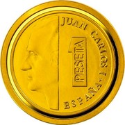 Spain 20 Euro 8th Series Numismatic Treasures - The last peseta 2001 Juan Carlos I 2017 M Proof JUAN CARLOS I 1 PESETA ESPAÑA coin obverse Spain 20 Euro 8th Series Numismatic Treasures - The last peseta 2001 Juan Carlos I 2017 M Proof JUAN CARLOS I 1 PESETA ESPAÑA coin obverse