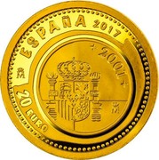 Spain 20 Euro 8th Series Numismatic Treasures - The last peseta 2001 Juan Carlos I 2017 M Proof ESPAÑA 2017 2001 ♔M 20 EURO coin reverse Spain 20 Euro 8th Series Numismatic Treasures - The last peseta 2001 Juan Carlos I 2017 M Proof ESPAÑA 2017 2001 ♔M 20 EURO coin reverse