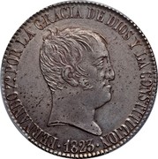 Spain 20 Rs KM# 563.2 Milled Real Coinage FERNANDO 7° POR LA GRACIA DE DIOS Y LA CONSTITUCION 1823 coin obverse Spain 20 Rs KM# 563.2 Milled Real Coinage FERNANDO 7° POR LA GRACIA DE DIOS Y LA CONSTITUCION 1823 coin obverse
