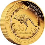 Australia 200 dollars 35th Anniversary of the Australian Kangaroo Nugget 2021 P AUSTRALIAN NUGGET COIN 35 RED KANGAROO 1986 2021 coin reverse Australia 200 dollars 35th Anniversary of the Australian Kangaroo Nugget 2021 P AUSTRALIAN NUGGET COIN 35 RED KANGAROO 1986 2021 coin reverse