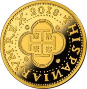 Spain 200 Euro 150th Anniversary of Dissapearance of the ESCUDO 2018 M Proof HISPANIARVM REX 2018 coin obverse