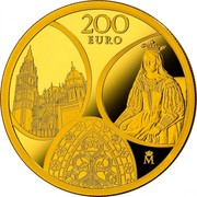 Spain 200 Euro Ages of Europe Gothic 2020 Proof 200 EURO ♔M coin reverse