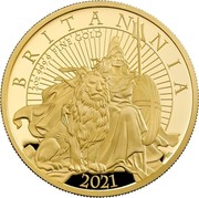 UK 200 Pounds Britannia and the Lion 2021 BRITANNIA 2021 2 OZ 999.9 FINE GOLD PJL coin reverse UK 200 Pounds Britannia and the Lion 2021 BRITANNIA 2021 2 OZ 999.9 FINE GOLD PJL coin reverse