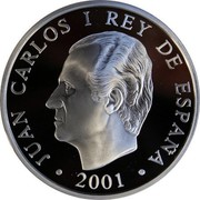 Spain 2000 Pesetas 100th Anniversary of Death of Leopoldo Alas Clarin 2001 M Proof JUAN CARLOS I REY DE ESPAÑA 2001 coin obverse Spain 2000 Pesetas 100th Anniversary of Death of Leopoldo Alas Clarin 2001 M Proof JUAN CARLOS I REY DE ESPAÑA 2001 coin obverse
