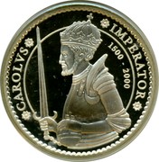 Spain 2000 Pesetas Charles V 2000 M Proof CAROLVS IMPERATOR 1500 - 2000 coin reverse