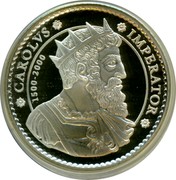 Spain 2000 Pesetas Charles V (Dos Sicilias) 2000 M Proof CAROLVS IMPERATOR 1500 - 2000 coin reverse