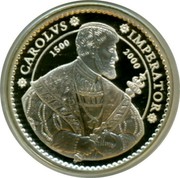 Spain 2000 Pesetas Charles V (Reinhard) 2000 M Proof CAROLVS IMPERATOR 1500 - 2000 coin reverse
