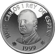 Spain 2000 Pesetas Silo de Carlomagno 1999 M JUAN CARLOS I REY DE ESPAÑA 1999 coin obverse Spain 2000 Pesetas Silo de Carlomagno 1999 M JUAN CARLOS I REY DE ESPAÑA 1999 coin obverse