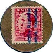 Spain 25 Centimos Alfonso XIII 1938 ESPAÑA CORREOS 25 CENTIMOS coin obverse Spain 25 Centimos Alfonso XIII 1938 ESPAÑA CORREOS 25 CENTIMOS coin obverse