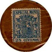 Spain 25 Centimos (Especial Movil blue) ESPECIAL MOVIL 25 CENTIMOS coin obverse Spain 25 Centimos (Especial Movil blue) ESPECIAL MOVIL 25 CENTIMOS coin obverse