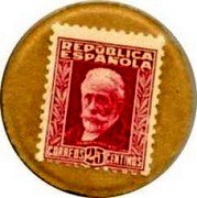 Spain 25 Centimos (Pablo Iglesias Stamp) REPUBLICA ESPAÑOLA PABLO IGLESIAS CORREOS 25 CENTIMOS coin obverse Spain 25 Centimos (Pablo Iglesias Stamp) REPUBLICA ESPAÑOLA PABLO IGLESIAS CORREOS 25 CENTIMOS coin obverse