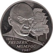 Spain 25 ECU (Frederic Mompou) 1893 FREDERIC MOMPOU 1987 coin reverse