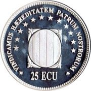 Spain 25 ECU (Josep Tarradellas I Joan) VINDICAMUS HEREDITATEM PATRUM NOSTRORUM 25 ECU coin obverse