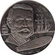 Spain 25 ECU (Narcis Monturiol) NARCIS MONTURIOL 1819 1885 coin reverse