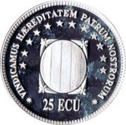 Spain 25 ECU (Pau Claris I Casademunt) VINDICAMUS HEREDITATEM PATRUM NOSTRORUM 25 ECU coin obverse Spain 25 ECU (Pau Claris I Casademunt) VINDICAMUS HEREDITATEM PATRUM NOSTRORUM 25 ECU coin obverse