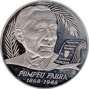 Spain 25 ECU (Pompeu Fabra) 1868 1948 POMPEU FABRA coin reverse Spain 25 ECU (Pompeu Fabra) 1868 1948 POMPEU FABRA coin reverse