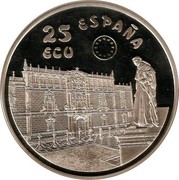 Spain 25 ECU University of Alcala 1994 X# M47 25 ECU ESPAÑA coin obverse Spain 25 ECU University of Alcala 1994 X# M47 25 ECU ESPAÑA coin obverse