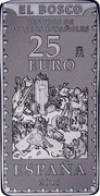 Spain 25 Euro Hell 2016 ♔M Proof ESPAÑA 2016 TESOROS DE MUSEOS ESPAÑOLES EL BOSCO M coin reverse
