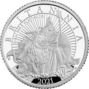 UK 25 Pounds Britannia and the Lion 2021 1/4 OZ 999.5 PLATINUM BRITANNIA 2021 PJL coin reverse UK 25 Pounds Britannia and the Lion 2021 1/4 OZ 999.5 PLATINUM BRITANNIA 2021 PJL coin reverse