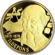 Spain 250 ECU (Ildefons Cerda) ILDEFONS CERDA 1815 1876 coin reverse