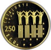 Spain 250 ECU Pau Casals 1993 250 ECU CATALUNYA 1994 coin obverse
