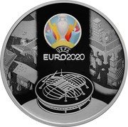 Russia 3 Rubles UEFA EURO 2020 2021 Proof UEFA EURO2020 coin reverse Russia 3 Rubles UEFA EURO 2020 2021 Proof UEFA EURO2020 coin reverse