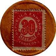 Spain 30 Centimos Numeral ND (1938-1939) REPÚBLICA ESPAÑOLA 30 CÉNTIMOS CORREOS coin obverse Spain 30 Centimos Numeral ND (1938-1939) REPÚBLICA ESPAÑOLA 30 CÉNTIMOS CORREOS coin obverse