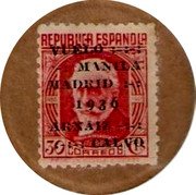 Spain 30 Centimos Pablo Iglesias. Vuelo Manila Madrid 1936 Arnaiz Calvo 1938 REPUBLICA ESPAÑOLA PABLO IGLESIAS CORREOS 30 CTS 1850 1925 coin obverse Spain 30 Centimos Pablo Iglesias. Vuelo Manila Madrid 1936 Arnaiz Calvo 1938 REPUBLICA ESPAÑOLA PABLO IGLESIAS CORREOS 30 CTS 1850 1925 coin obverse